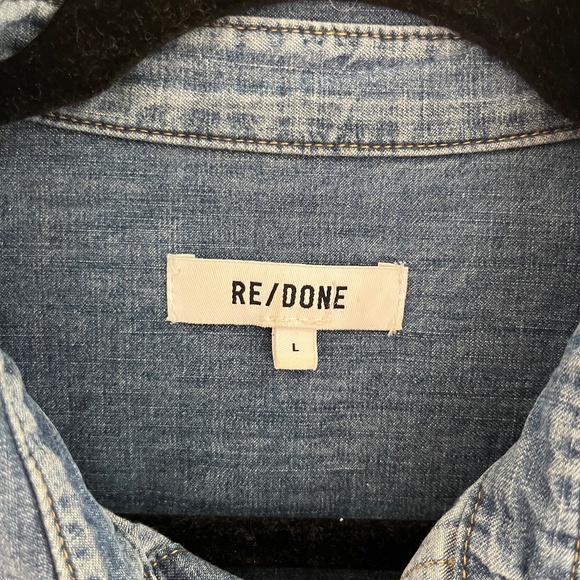 Re/Done pearl snap denim shirt, size L - Picture 4 of 6